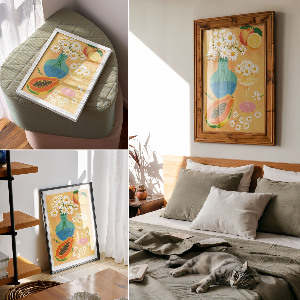 Wydruk na płótnie Kwiaty i owoce