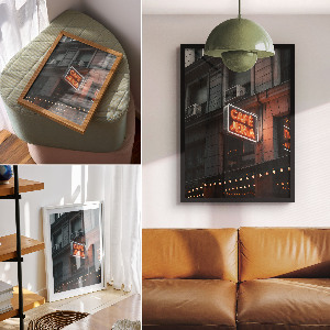 Grafika na ścianę Neonowa kawiarnia