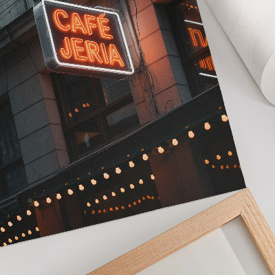 Grafika na ścianę Neonowa kawiarnia