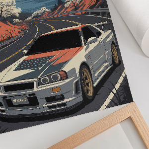 Grafika na ścianę Samochód i góry