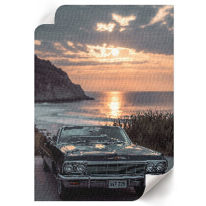 Plakat premium Zachód i samochód