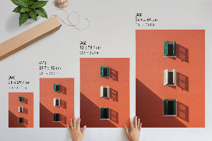 Dekoracyjny plakat ścienny Pomarańczowa fasada