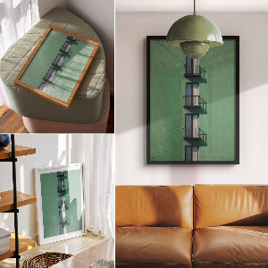 Grafika na ścianę Zielona fasada