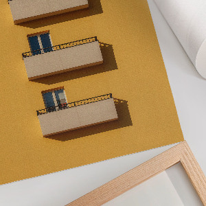 Wydruk na płótnie Żółta architektura