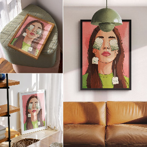 Wydruk na płótnie Relaks z herbatą