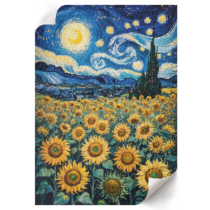 Grafika na ścianę Gwiazdy i słoneczniki