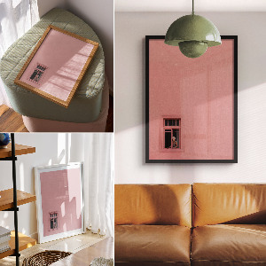 Plakat premium Różowe okno