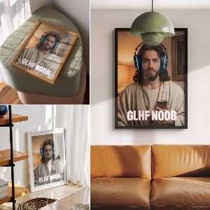 Wydruk na płótnie Jezus gracz