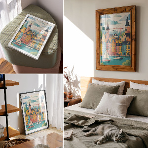 Dekoracyjny plakat ścienny Kolorowe miasteczko