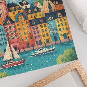 Dekoracyjny plakat ścienny Kolorowe miasteczko