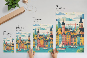 Dekoracyjny plakat ścienny Kolorowe miasteczko