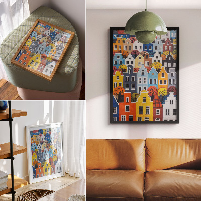 Grafika na ścianę Kolorowe kamienice