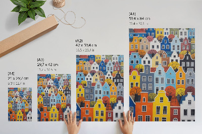 Grafika na ścianę Kolorowe kamienice