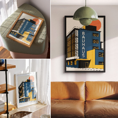 Grafika na ścianę Bauhaus architektura