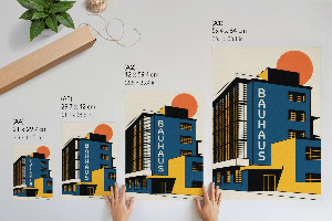 Grafika na ścianę Bauhaus architektura