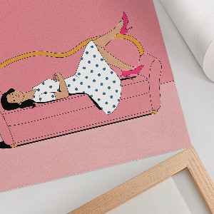 Wydruk na płótnie Różowy relaks