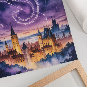 Dekoracyjny plakat ścienny Smok i zamek