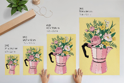 Plakat premium Kwiaty kawa