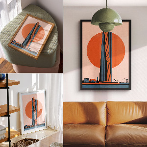 Grafika na ścianę Miasto przyszłości