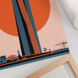 Grafika na ścianę Miasto przyszłości