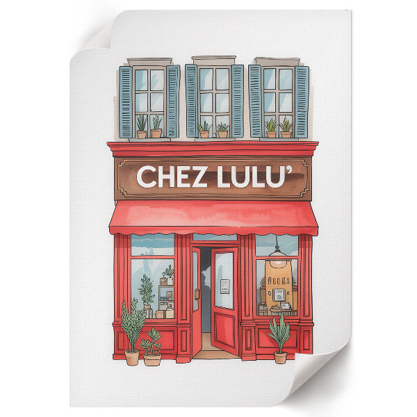 Wydruk na płótnie Urocza kawiarnia