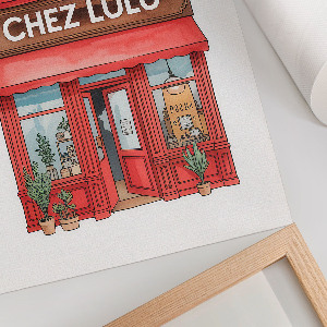 Wydruk na płótnie Urocza kawiarnia