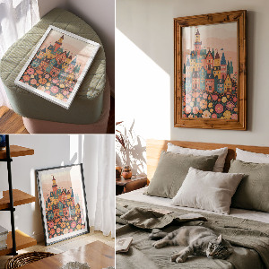 Plakat premium Kolorowe domki