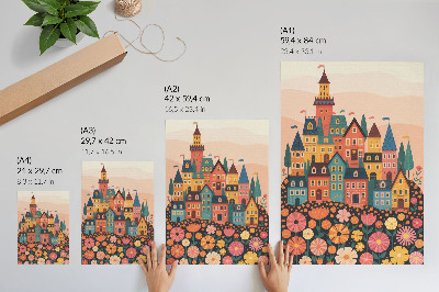 Plakat premium Kolorowe domki