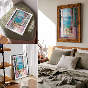 Plakat premium Drzwi na balkon