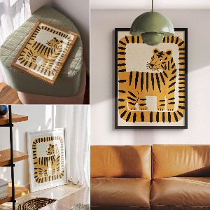 Grafika na ścianę Graficzny tygrys
