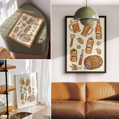 Grafika na ścianę Piwny świat
