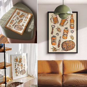 Grafika na ścianę Piwny świat