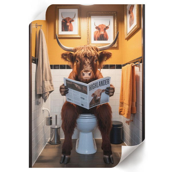 Plakat premium Bawół w toalecie