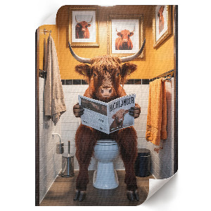 Plakat premium Bawół w toalecie