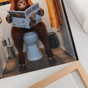 Plakat premium Bawół w toalecie