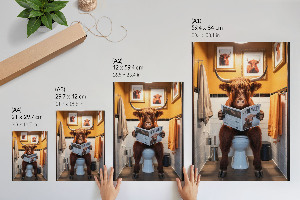 Plakat premium Bawół w toalecie