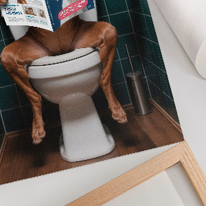 Dekoracyjny plakat ścienny Pies w toalecie