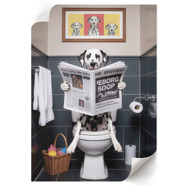 Dekoracyjny plakat ścienny Dalmatyńczyk w toalecie