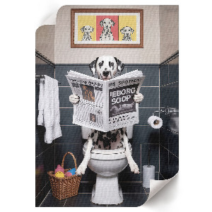 Dekoracyjny plakat ścienny Dalmatyńczyk w toalecie