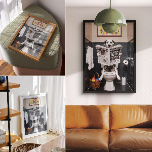 Dekoracyjny plakat ścienny Dalmatyńczyk w toalecie