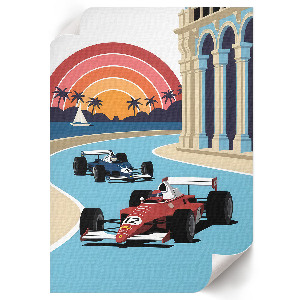 Dekoracyjny plakat ścienny Wyścig ilustracja