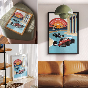 Dekoracyjny plakat ścienny Wyścig ilustracja