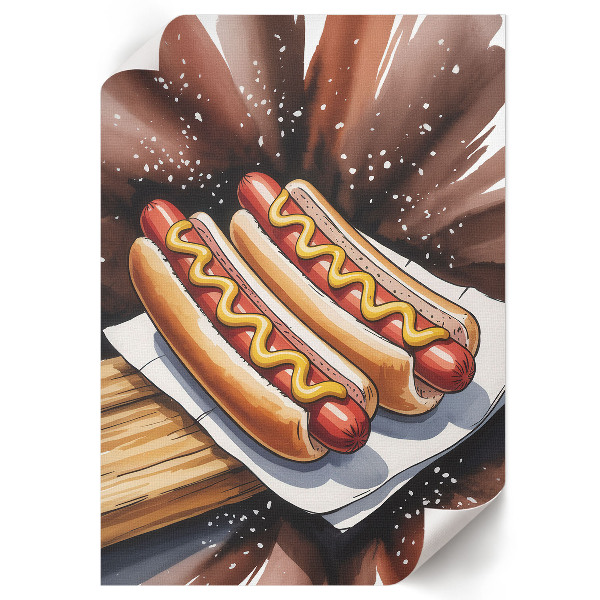 Wydruk na płótnie Smaczne hot dogi