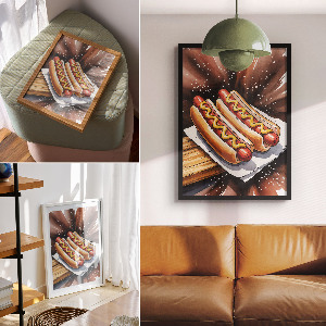 Wydruk na płótnie Smaczne hot dogi