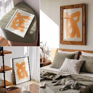 Plakat premium Pomarańczowe pociągnięcia