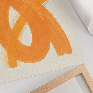 Plakat premium Pomarańczowe pociągnięcia