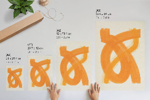 Plakat premium Pomarańczowe pociągnięcia