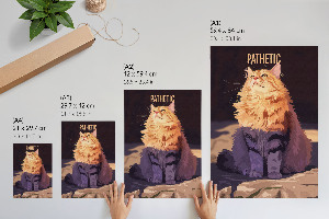 Dekoracyjny plakat ścienny Kot pathetic