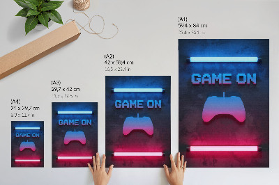 Grafika na ścianę Game on neony