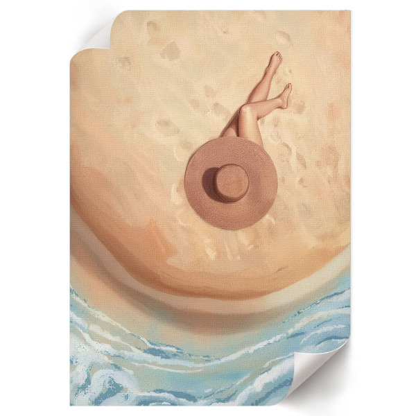 Wydruk na płótnie Kobieta i plaża